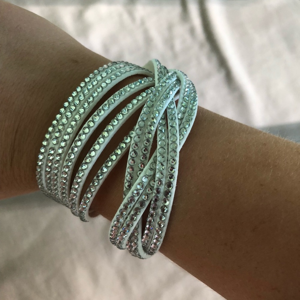 Silver and white wrap bracelet